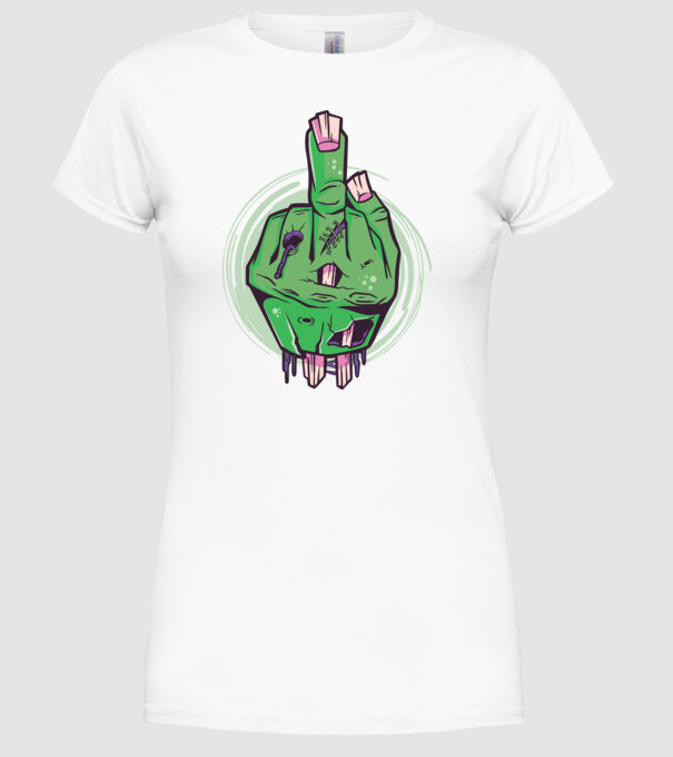 Mână Zombie model alb pe tricou