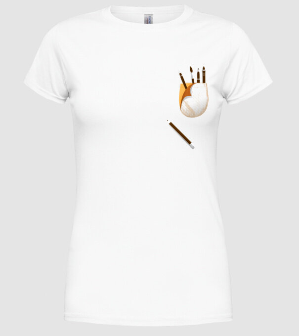 Designer buzunar model alb pe tricou