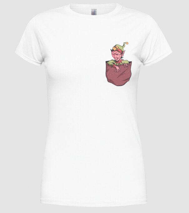Elf de buzunar model alb pe tricou