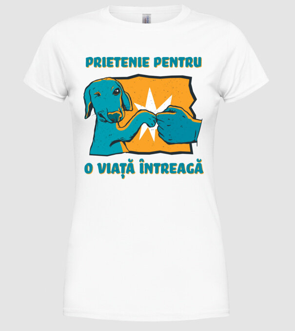 Prietenie pentru o viață întreagă model alb pe tricou