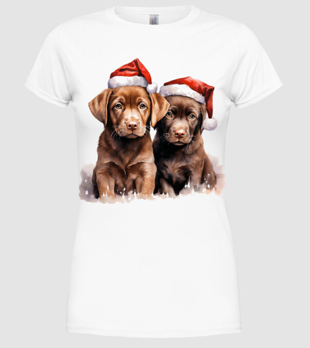 Catelusi Craciun Alb model alb pe tricou