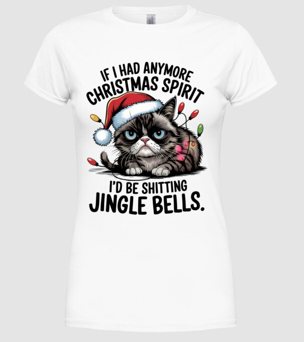 Christmas Spirit Grumpy Cat Alb model alb pe tricou