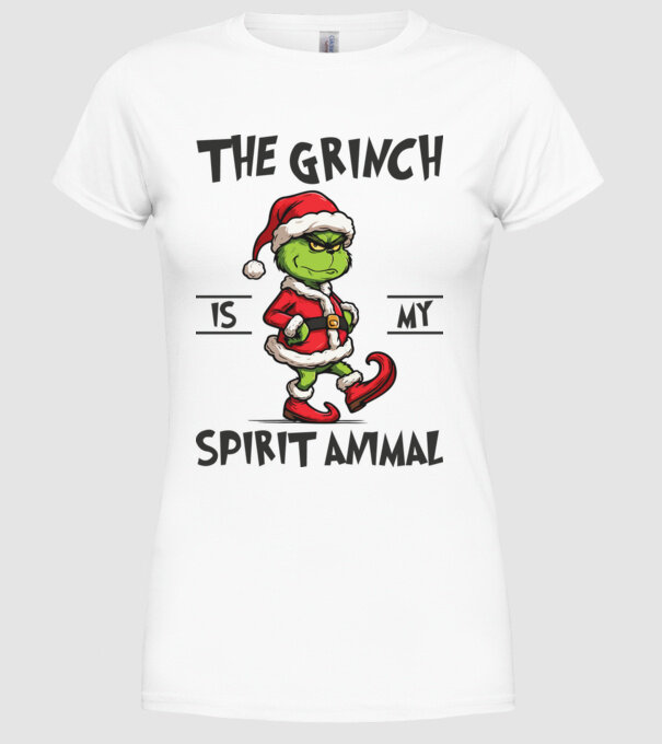 Grinch is my spirit animal model alb pe tricou