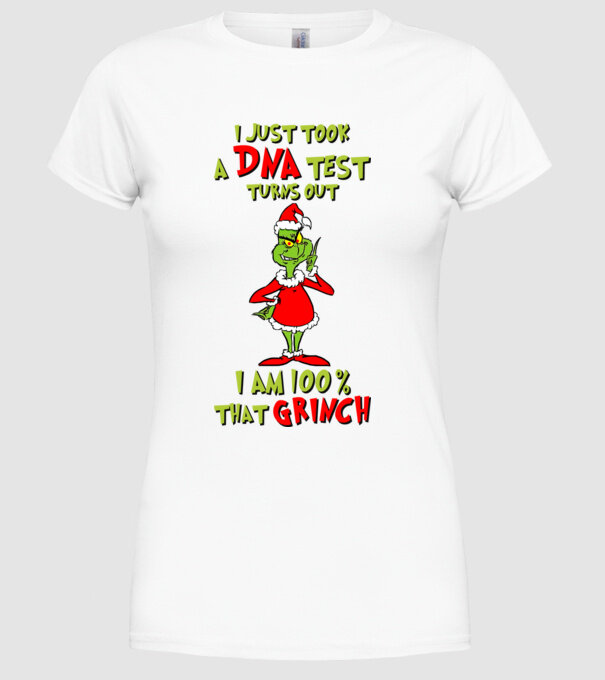 I just took a DNA test - I am Grinch model alb pe tricou