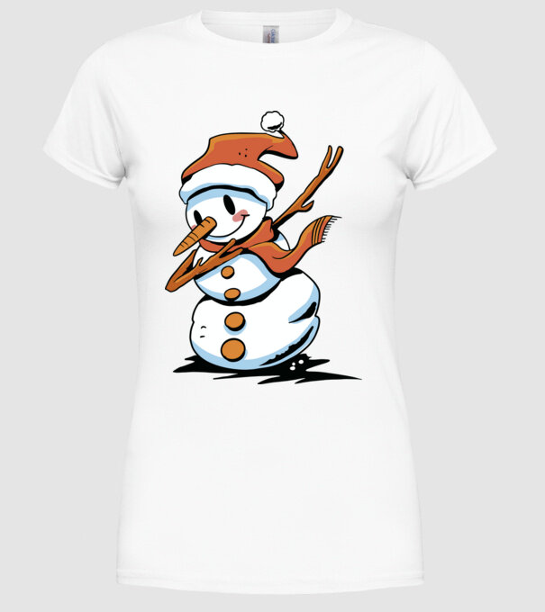 om de zăpadă Dab model alb pe tricou