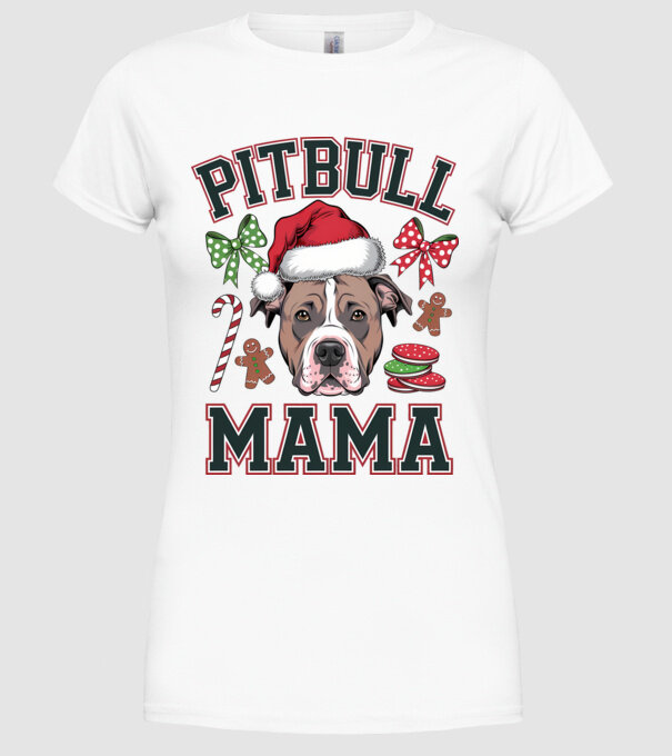 Pitbull Mama model alb pe tricou