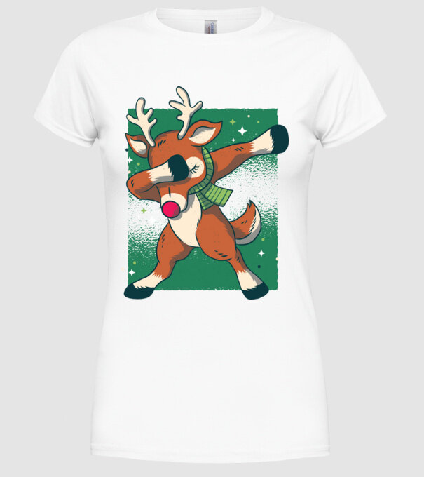 Rudolph DAB model alb pe tricou