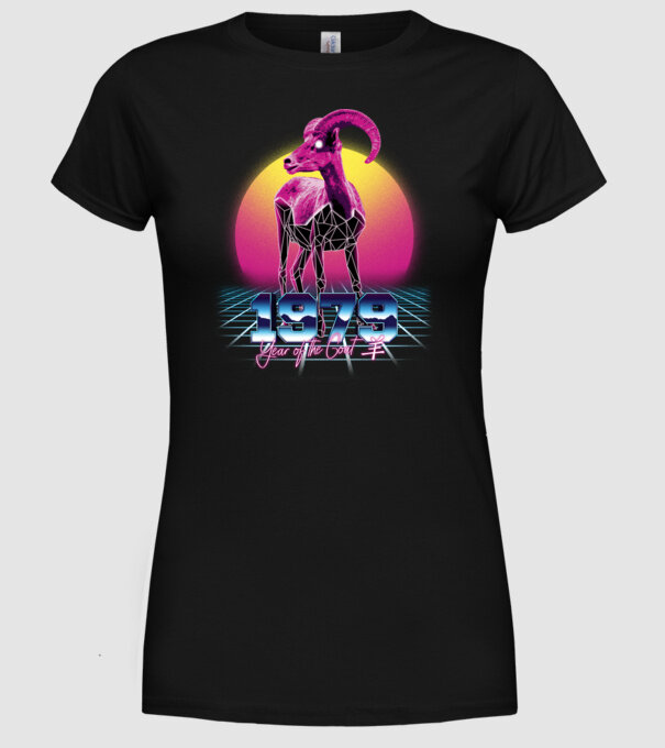 1979 Year of the Goat model negru pe tricou