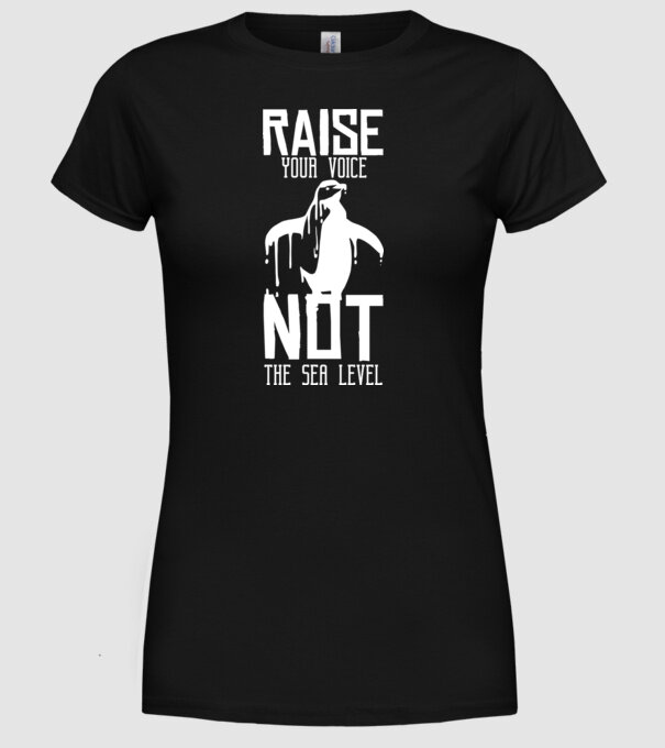 Ridică-ți vocea nu nivelul mării model negru pe tricou
