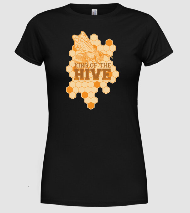 Regele stupului model negru pe tricou