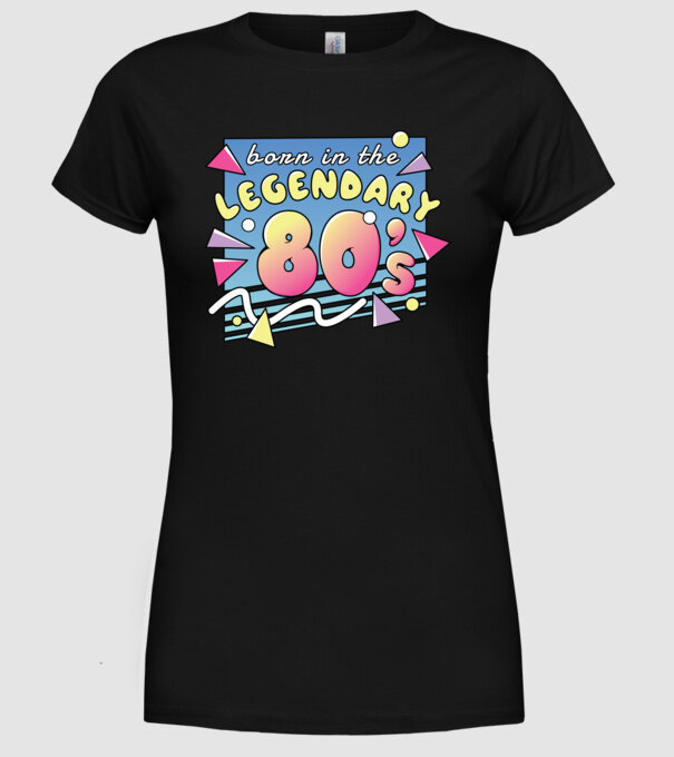 M-am născut în legendarii ani 80 model negru pe tricou