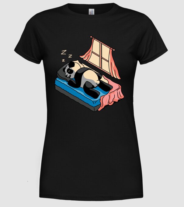 Panda dormind model negru pe tricou