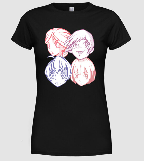 Expresii Anime model negru pe tricou