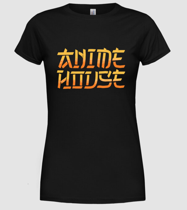Anime House model negru pe tricou