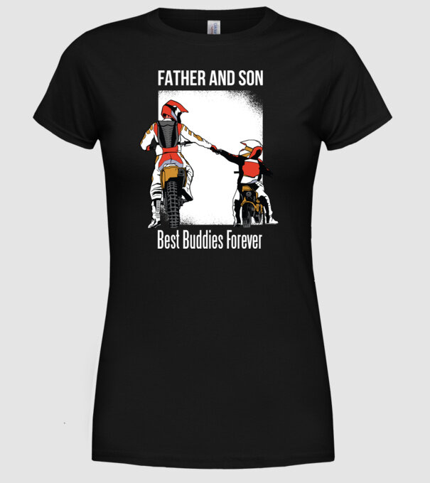 Tată și Fiu cei mai buni Prieteni - Motociclist model negru pe tricou