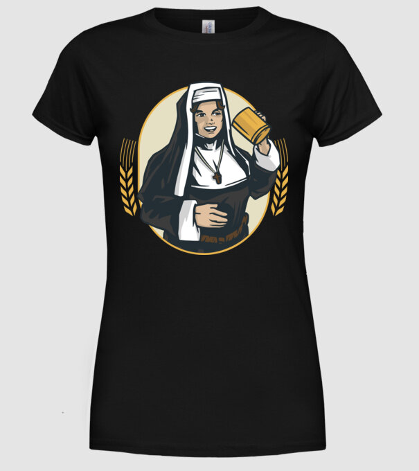 Bere Călugăriță model negru pe tricou