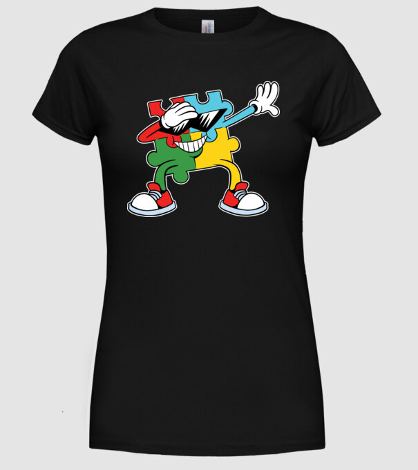Autist DAB Puzzle model negru pe tricou