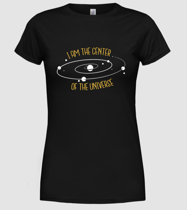 Centrul universului model negru pe tricou
