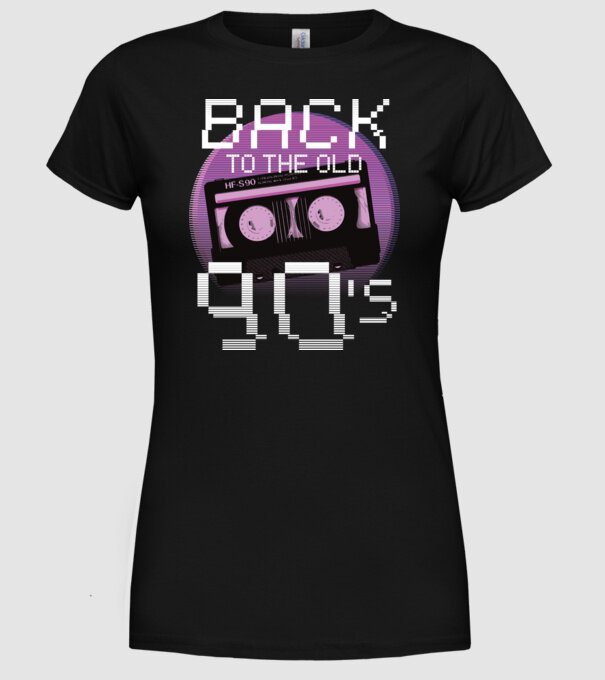 'Back to the 90s Înapoi în anii ''90' model negru pe tricou