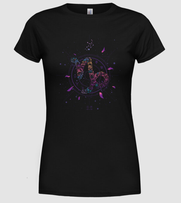 Capricorn Zodiac model negru pe tricou