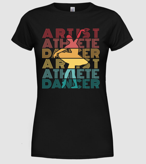 Dansatoare de balet model negru pe tricou