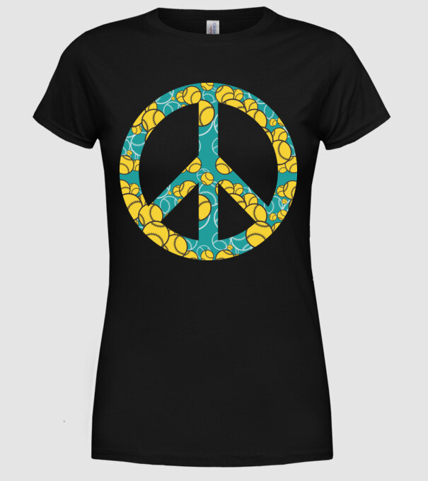 Simbol Baseball Peace model negru pe tricou