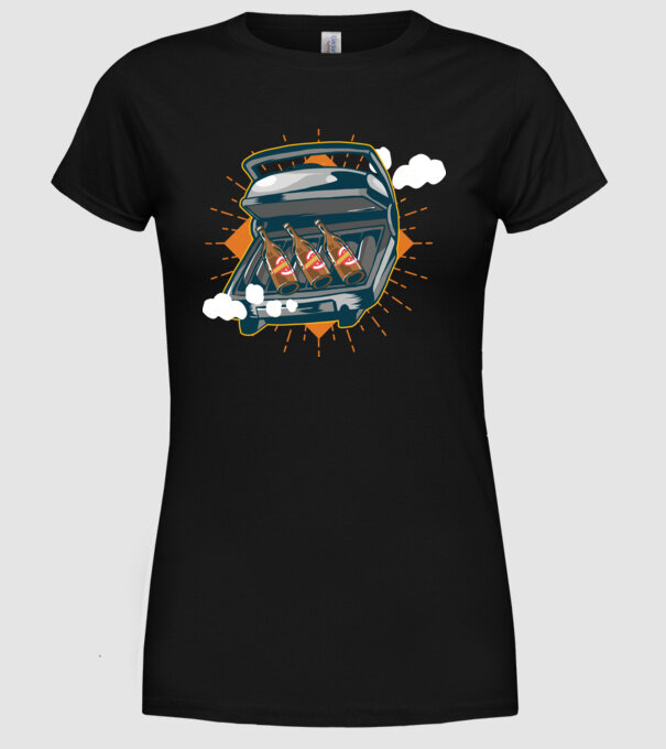 Bere BBQ model negru pe tricou