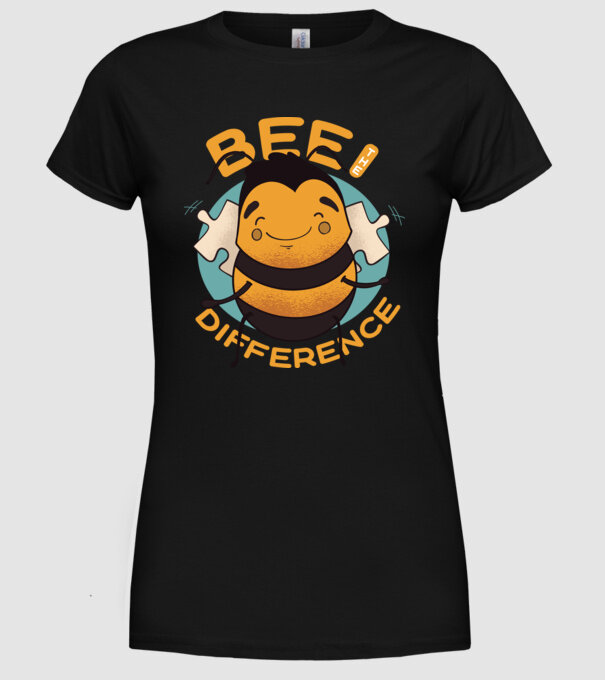 Bee the Difference - Fii tu însuți diferența model negru pe tricou
