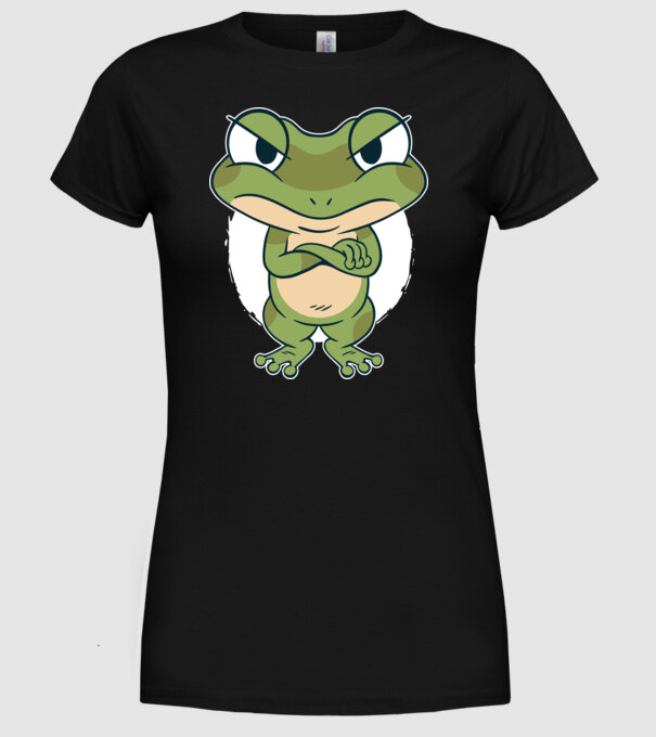Broască model negru pe tricou