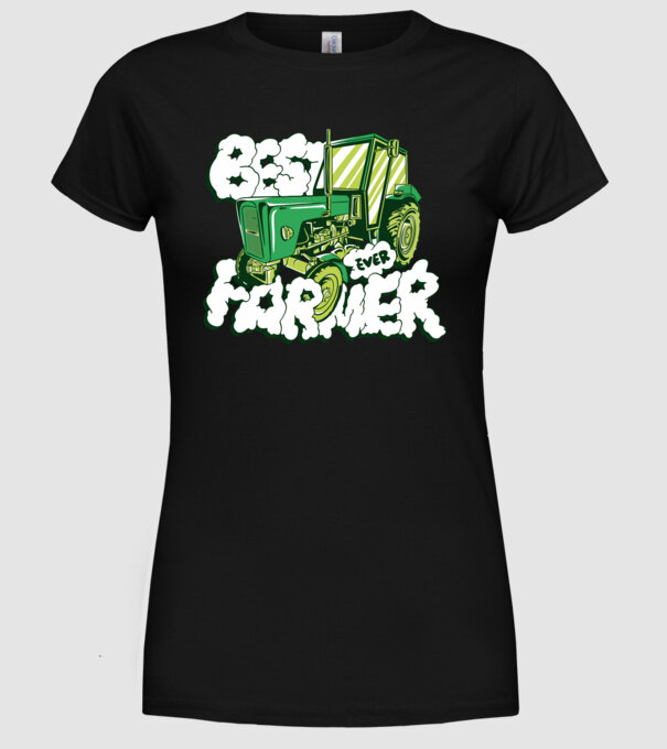 Best Farmer Ever cu Tractor model negru pe tricou
