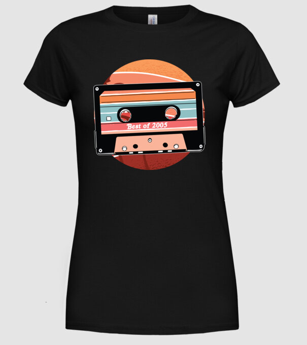 Best of 2005 retro Tape Birthday model negru pe tricou