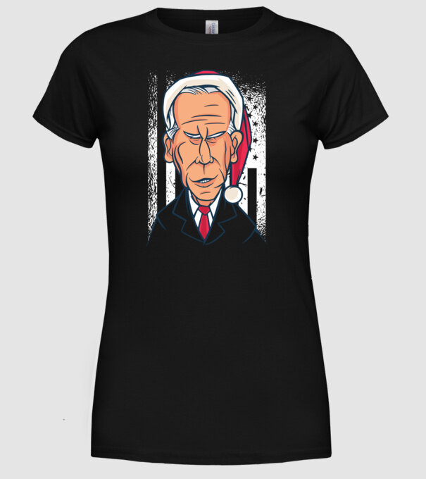 Crăciun Biden model negru pe tricou