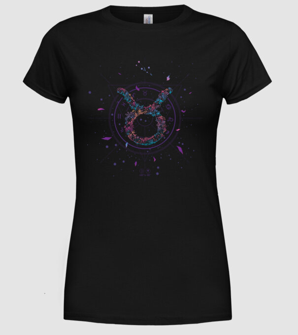 Taurus Zodiac model negru pe tricou