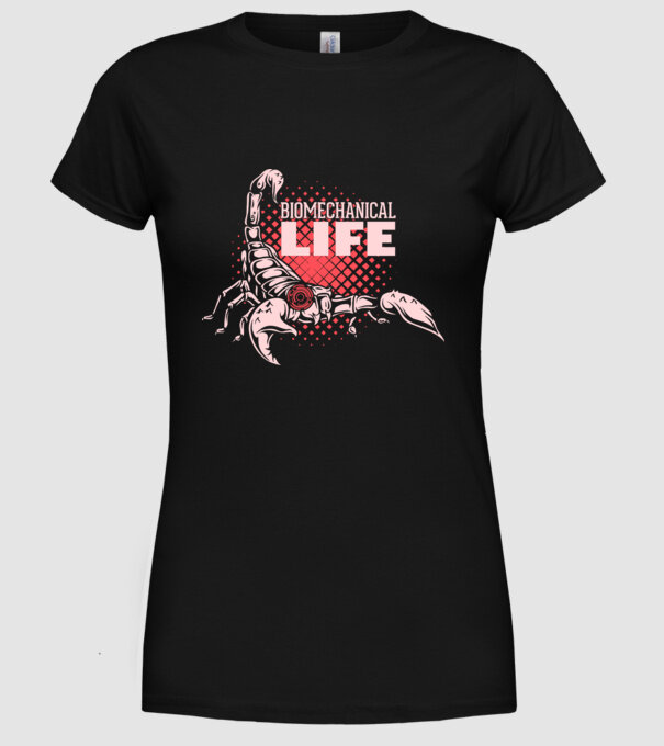 Biomechanical Life model negru pe tricou