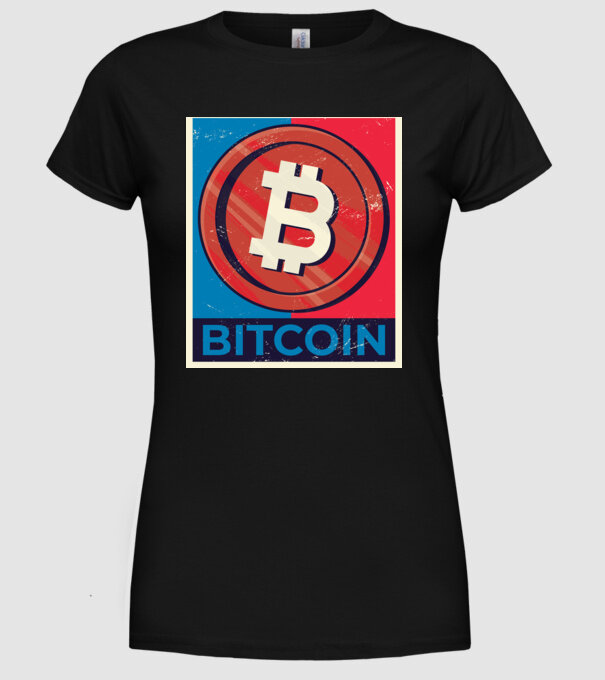 Bitcoin Criptomonedă model negru pe tricou