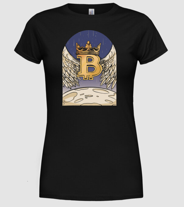 Bitcoin To The Moon Aselenizare model negru pe tricou