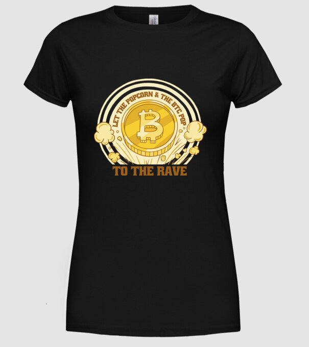 Bitcoin to the Rave model negru pe tricou