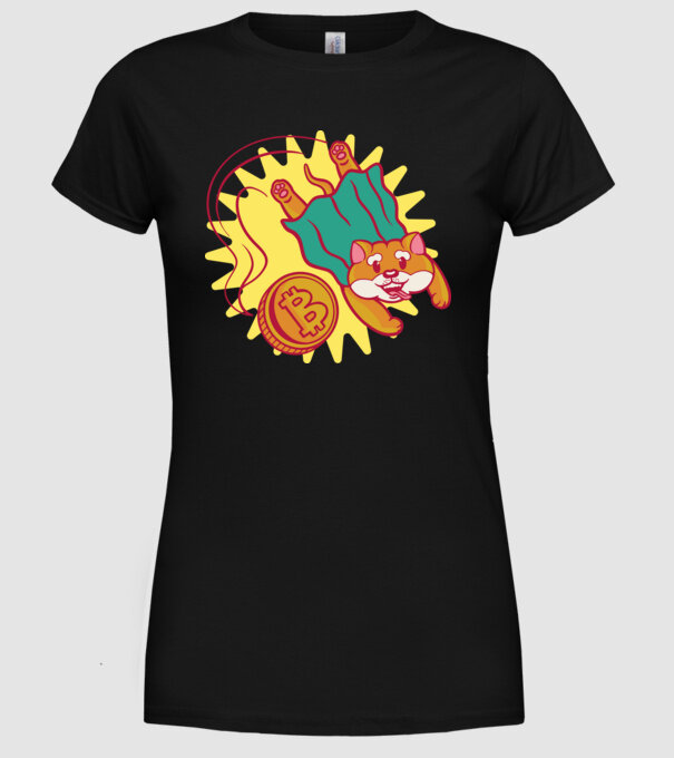 Bitcoin Vs Doge model negru pe tricou