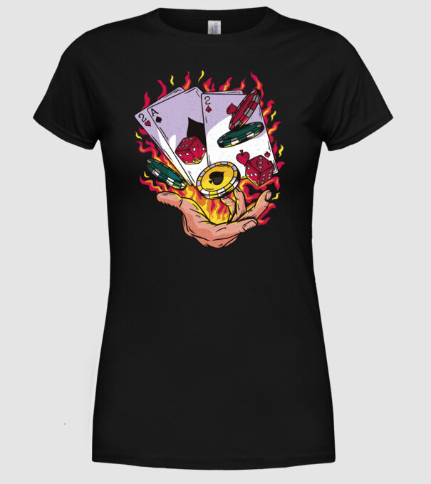 Black Jack Casino model negru pe tricou