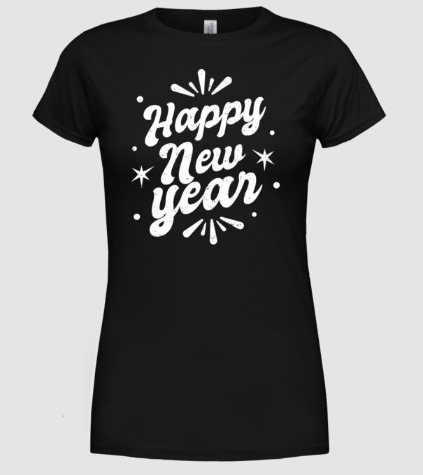 An nou fericit model negru pe tricou