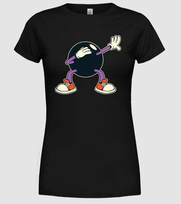 Bowling DAB model negru pe tricou