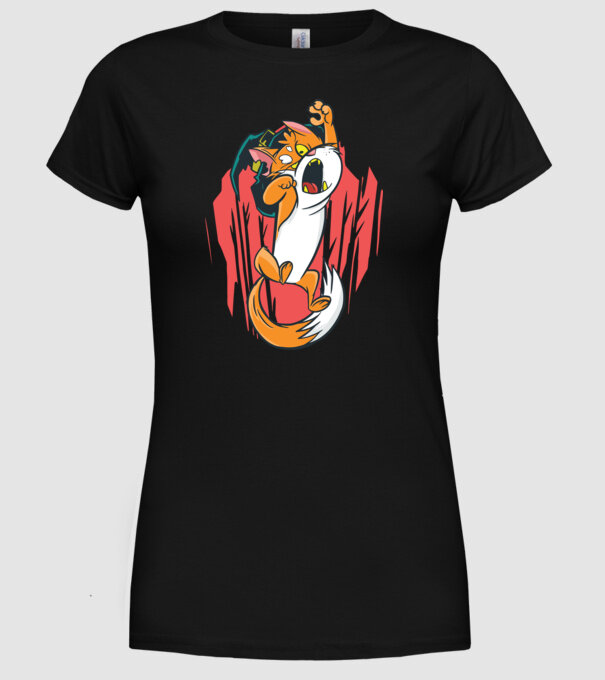Pisică Vrăjitoare model negru pe tricou