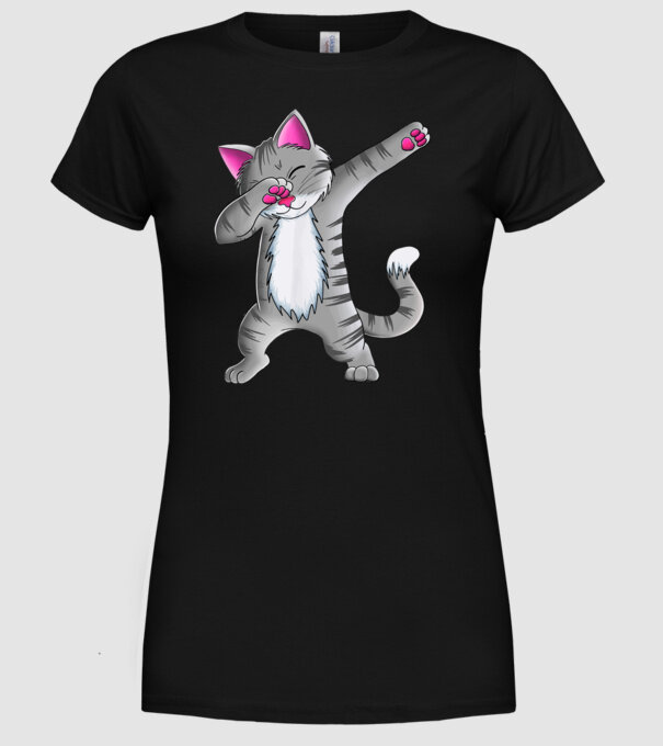 Pisică DAB model negru pe tricou