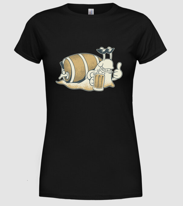 Melc cu bere model negru pe tricou