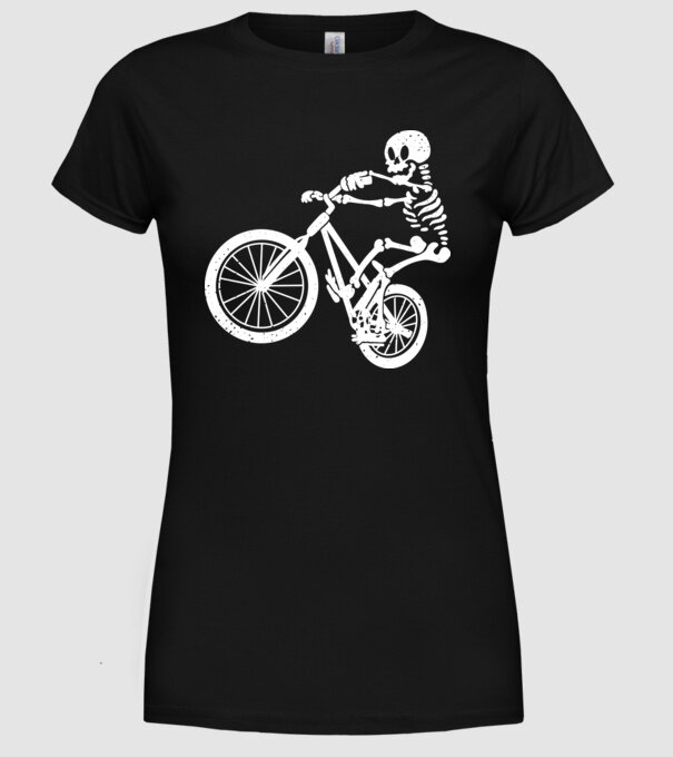 Biciclist schelet model negru pe tricou