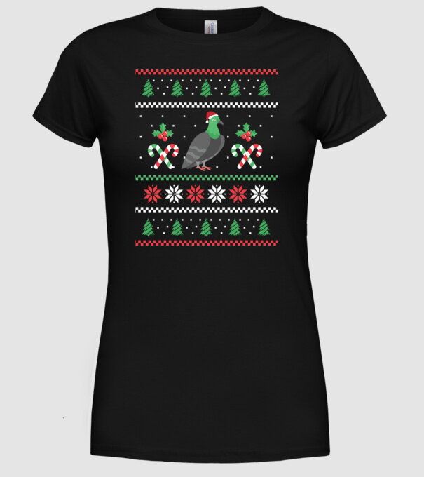 tricou cu Porumbel pulovăr urât model negru pe tricou