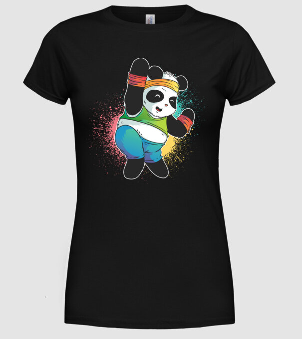 Panda drăguț Zumba model negru pe tricou