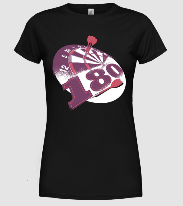 Darts 180 tricou model negru pe tricou