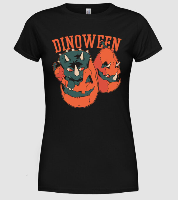 Dinoween model negru pe tricou