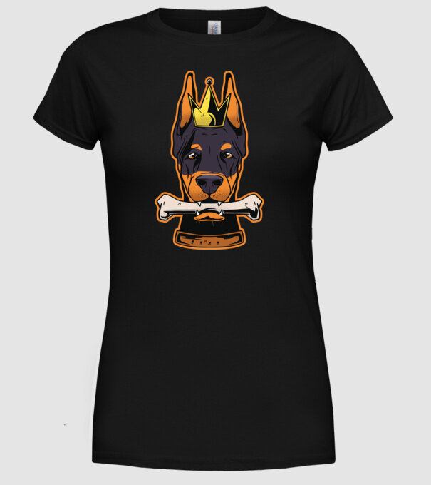 Rege Doberman model negru pe tricou